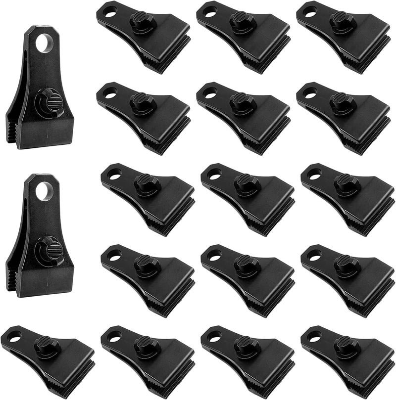 CLIO Upgrade Large Tarp Clips Heavy Duty Lock Grip, 18 PCs Heavy Duty Tarp Clip Clamps Tent Fasteners Clips for Camping Awnings Caravan Canopies Car Truck Swimming Pool Boat Cover Clips - Image 1